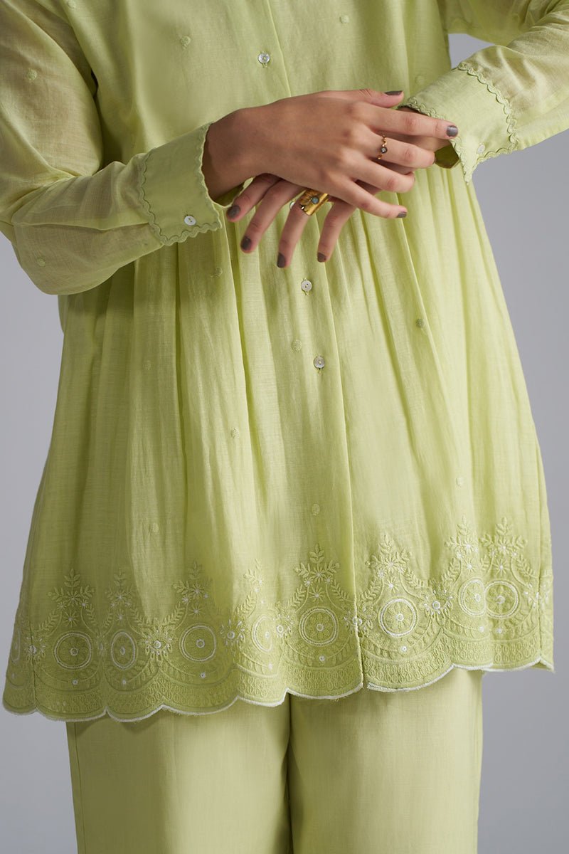 Fresh Mint Green Mul-Mul Co-ord Set