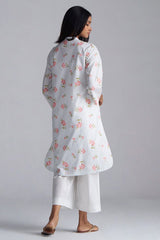 White Print and Embroidered Cotton Co-ord Set