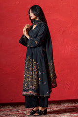 Black Muslin Print Salwar Suit