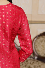 Virtual Pink Woven Silk Salwar Suit