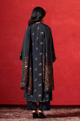 Black Muslin Print Salwar Suit