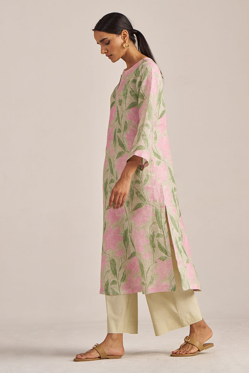 Moth and Prism Pink Bold Floral Linen Co-ord Set