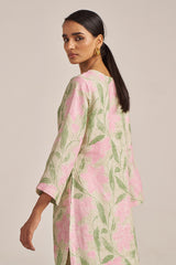 Moth and Prism Pink Bold Floral Linen Co-ord Set