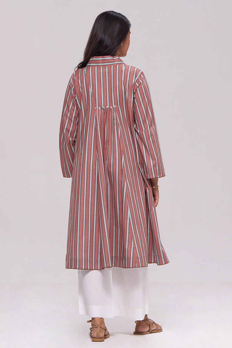 Brown Stripe Cotton kurta