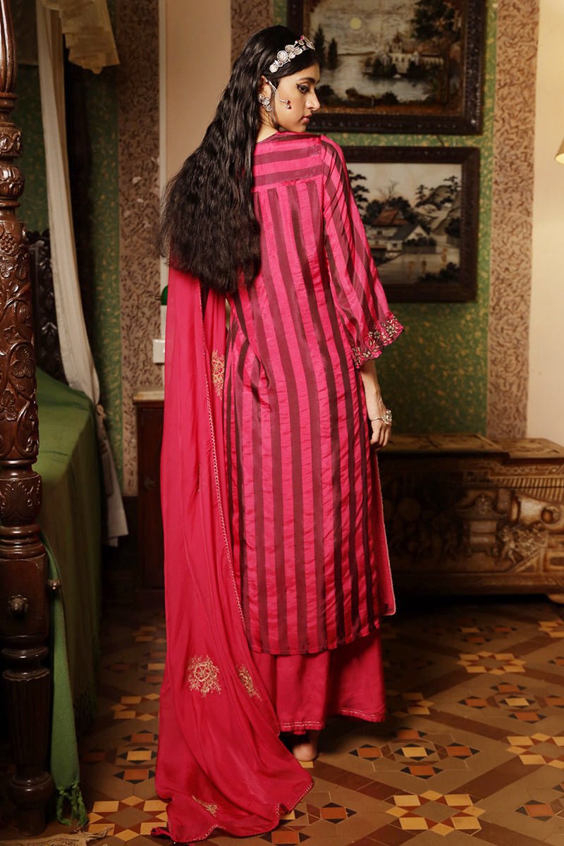 Beetroot Purple Woven Silk Salwar Suit