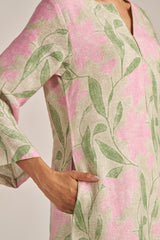 Moth and Prism Pink Bold Floral Linen Co-ord Set