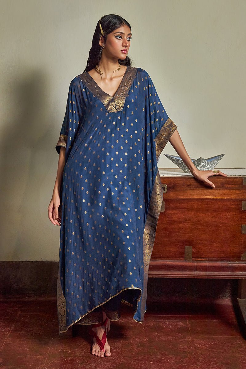 Blue Opal Woven Kaftan Set