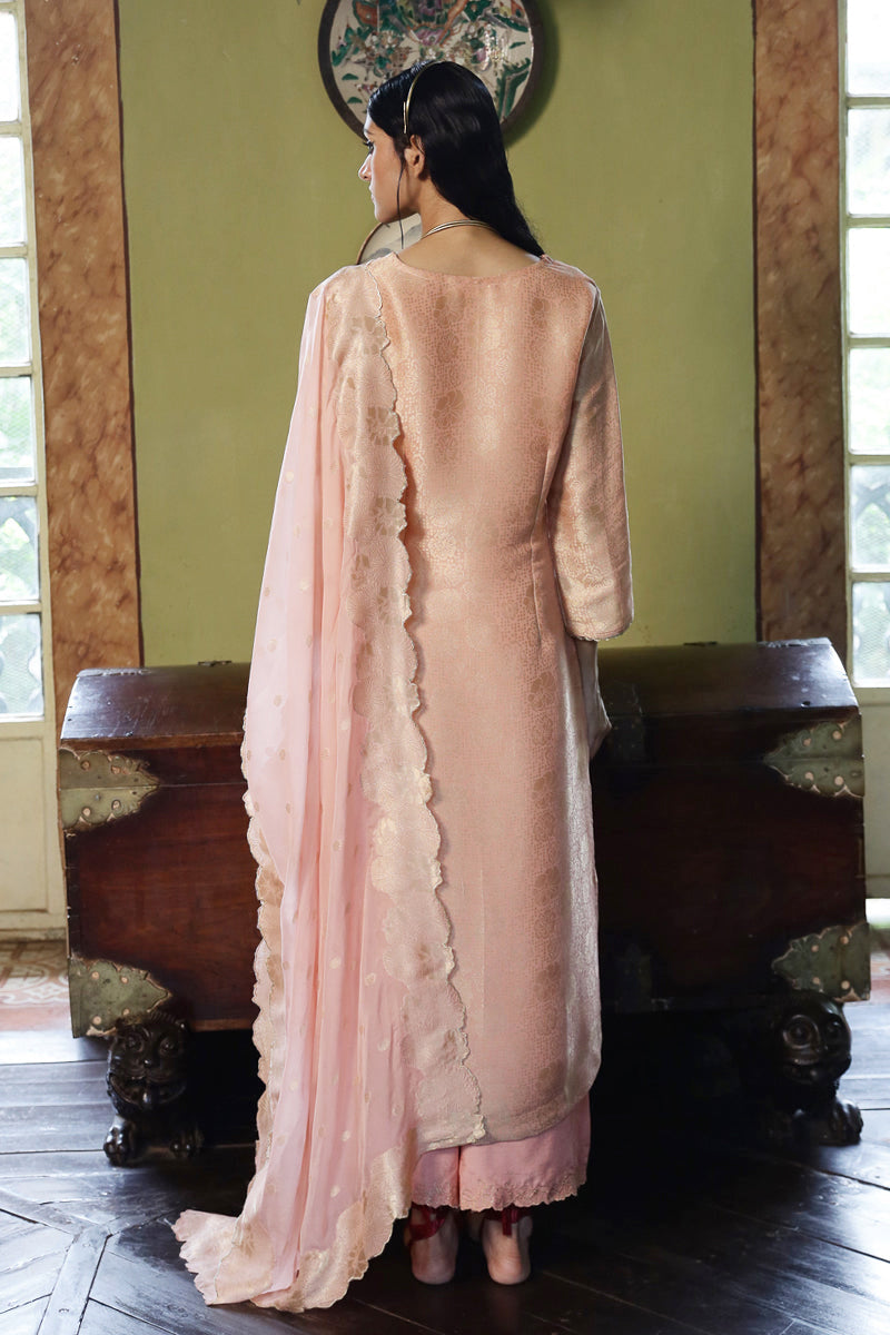 Apricot Blush Woven Salwar Suit