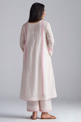 Ivory With Morning Glory Pink Cotton Linen Co-ord Set