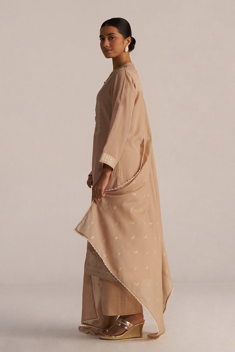 Toasted Almond Woven Kurta Set