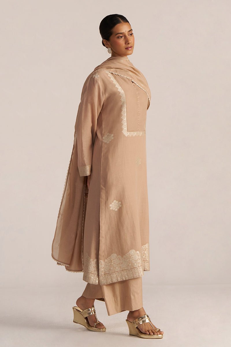 Toasted Almond Woven Kurta Set