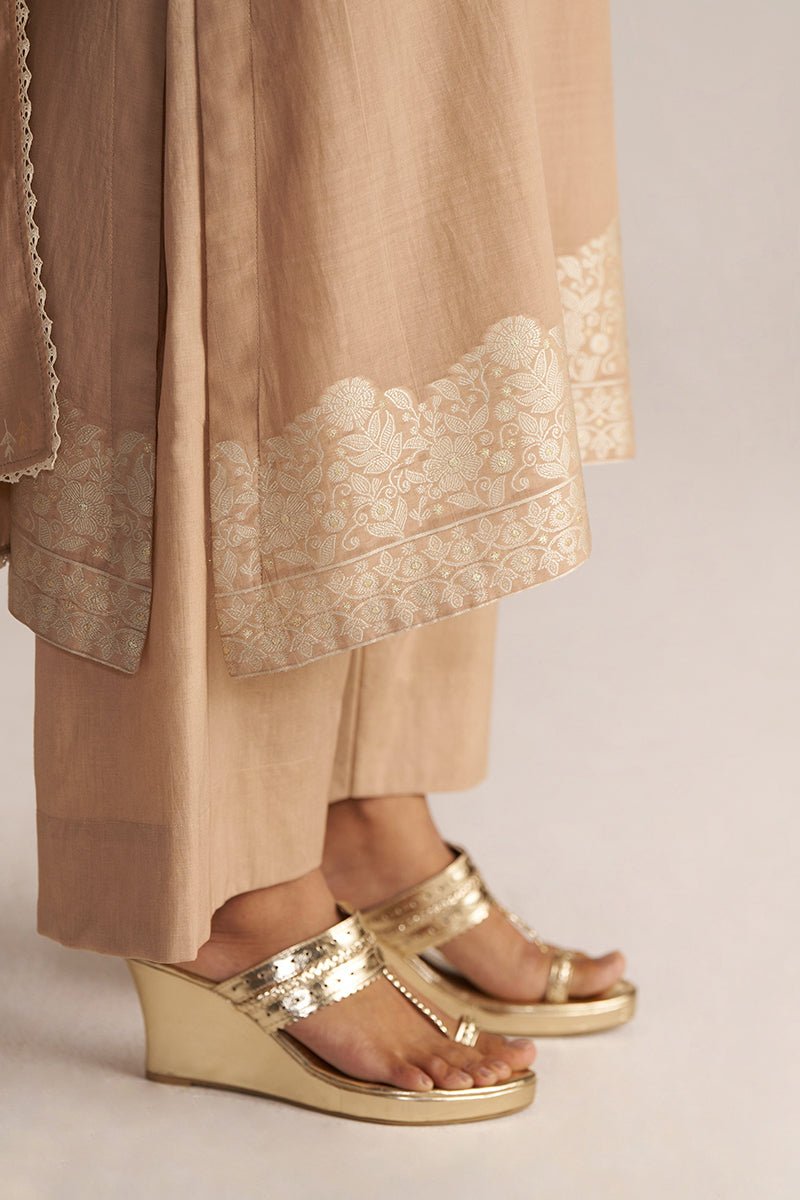 Toasted Almond Woven Kurta Set