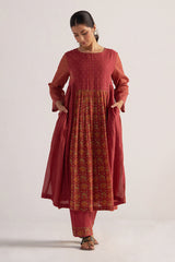 Brick Red Mul Cotton Co-ord Set