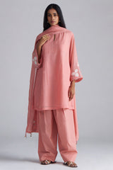 Coral Almond Chanderi Kurta Set