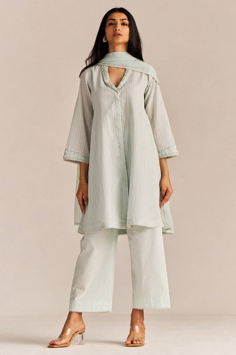 Soothing Sea Cotton Kurta Set