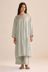 Dawn Grey Mul-Chanderi Festive Co-ord Set