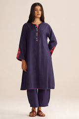 Deep Blue Mul-Chanderi Co-ord Set