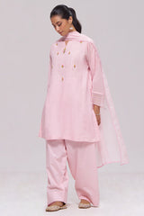 Dreamy Pink Mul-Chanderi Kurta Set
