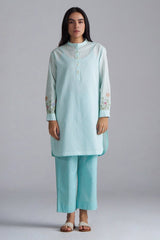 Eggshell Blue Mini-Check Woven Co-ord Set