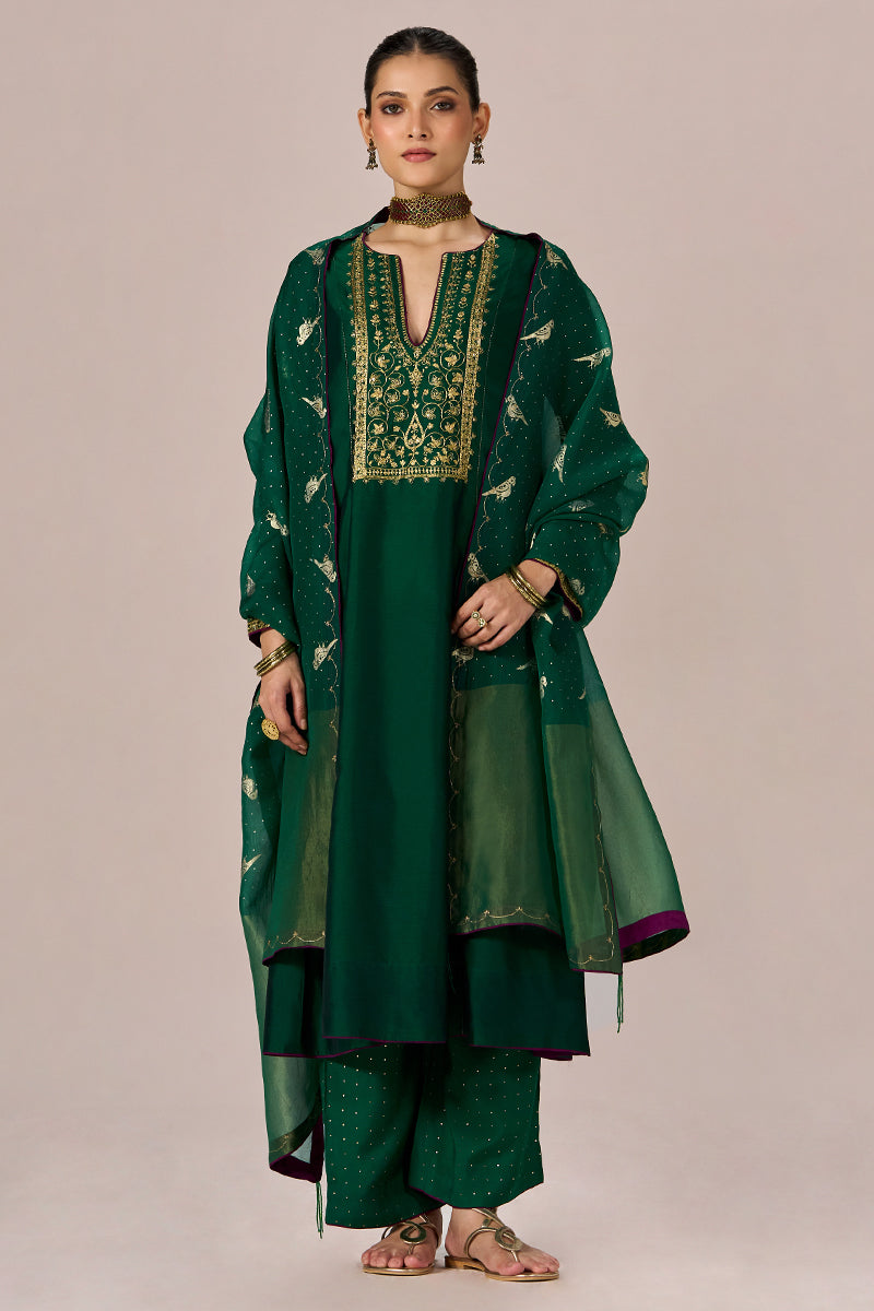 Fresh Leaf Green Festive Kurta Set