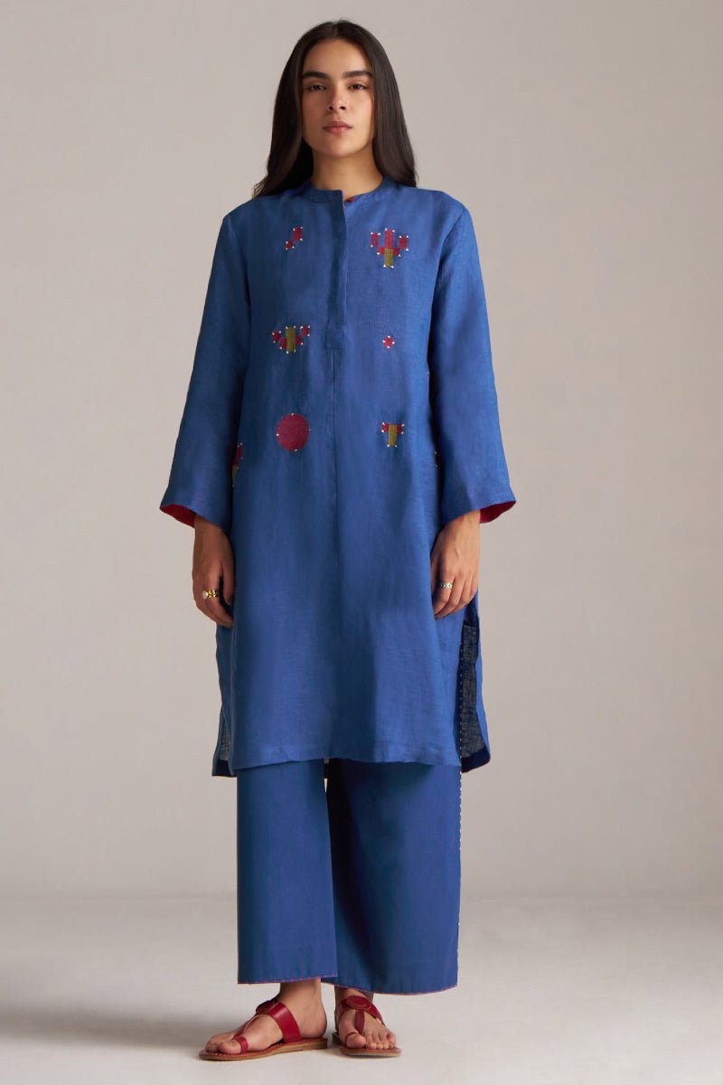 Galaxy Blue Linen Co-ord Set