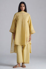 Jojoba Yellow Chanderi Kurta Set
