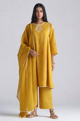 Mango Mojito Mul-Chanderi Embroidered Kurta Set