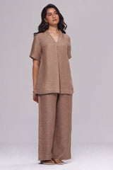 Milk Chocolate Pure Linen Co-ord Set