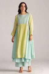 Morning Mist Blue and Celery Green-Yellow Co-ord Set