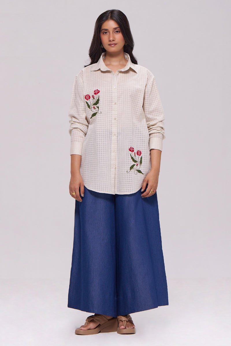 Off-White and Denim Blue Co-ord Set