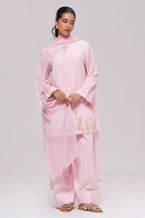 Light Pink Mul-Chanderi Kurta Set