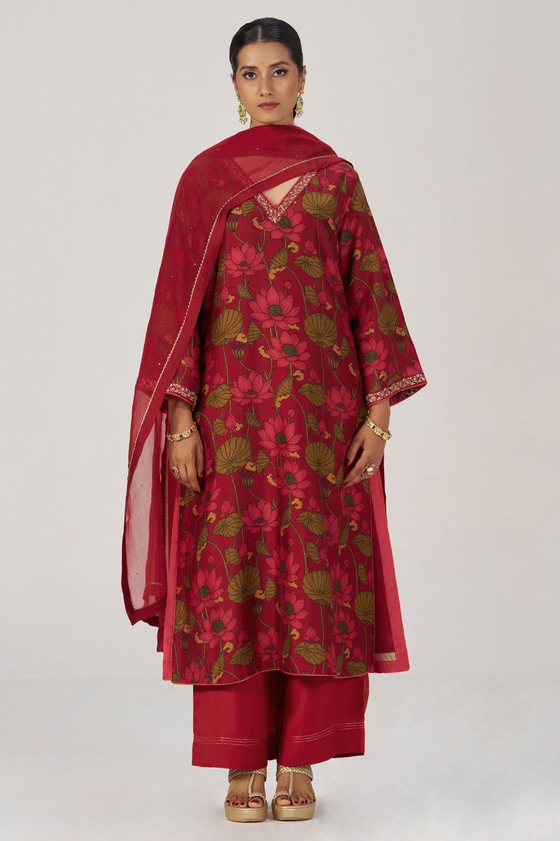 Scarlet Sage Festive Printed Kurta Set - Ganga Fashions