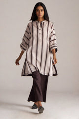 Seal Brown and Cream Mul-Mul Co-ord Set