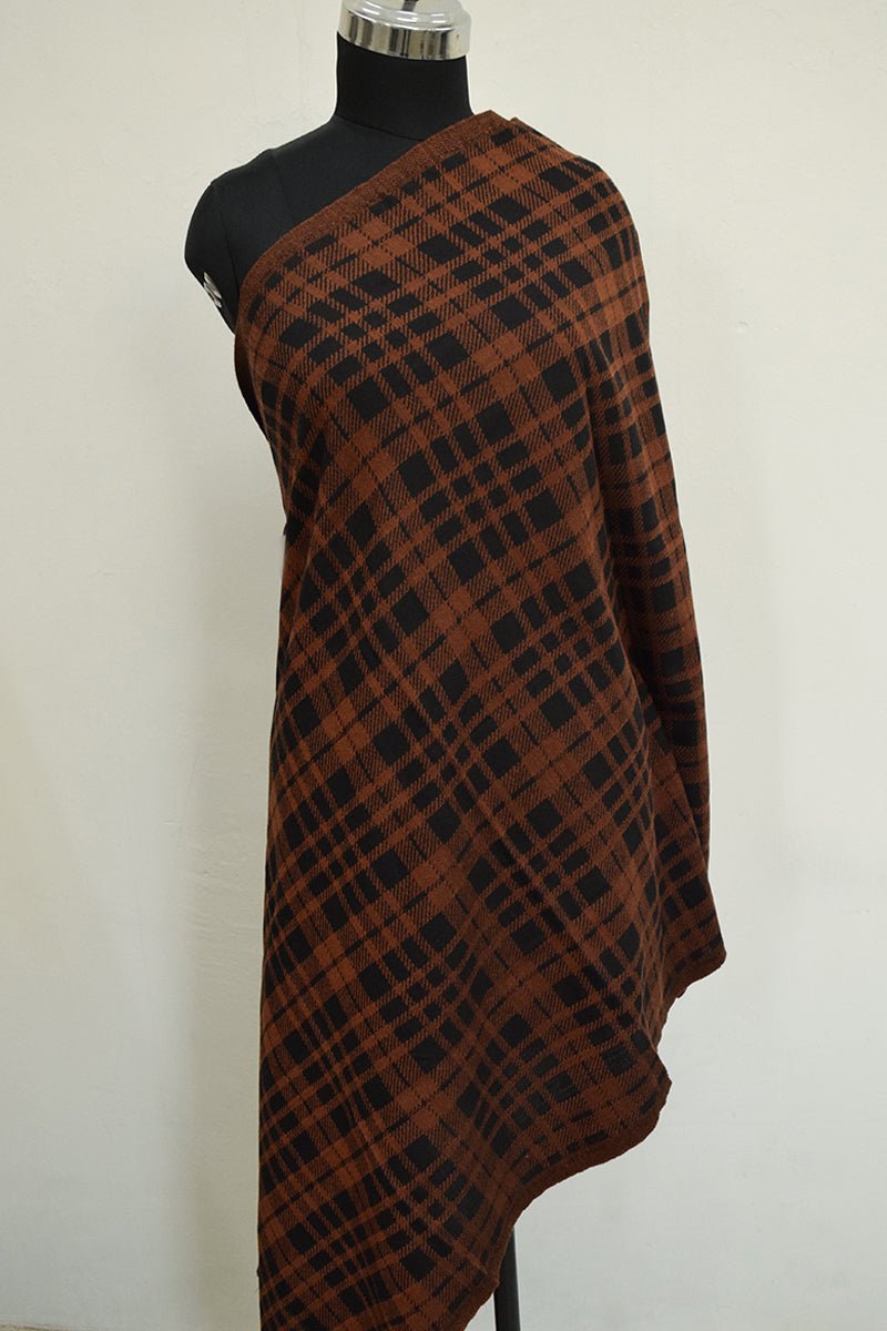 Black and Orange Pashmina Woven Jacquard Shawl