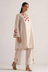 full model view TOFU Cream Festive Co-Ord Set