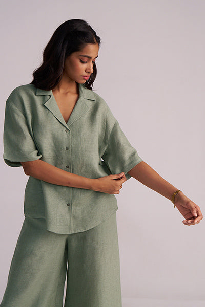 Foggy Dew and Space Grey Linen Co-ord Set