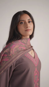 Plum Truffle Pashmina Kurta Set
