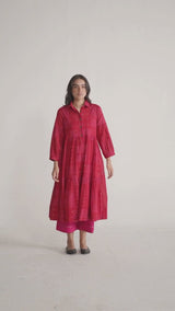 Samba Red and Beetroot Purple Cotton Co-ord Set