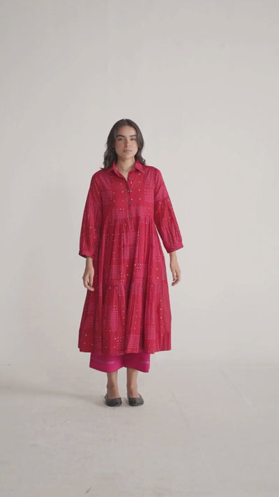 Samba Red & Beetroot Purple Cotton Co-ord Set