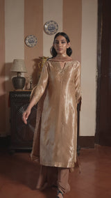 Rugby Tan Tissue Silk Salwar Suit