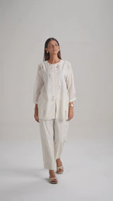 Ivory Mul-Mul Co-ord Set