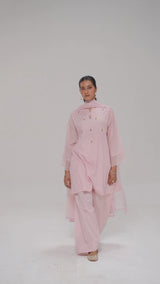 Dreamy Pink Mul-Chanderi Kurta Set