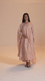 Evening Sand Mul-Mul Anarkali Kurta Set