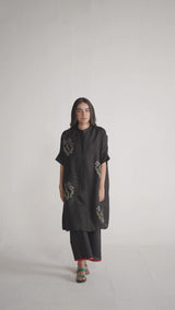 Black Linen Co-ord Set