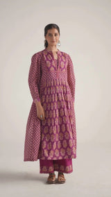 Dark Purple Mul Cotton Co-ord Set