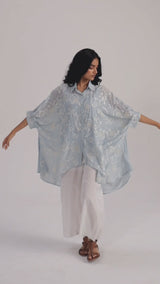 Powder Blue Embroidered Shirt