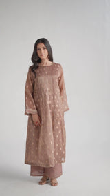 Cognac Brown Tissue Festive Co-ord Set