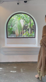 Olive Green Silk Print Festive Kurta Set