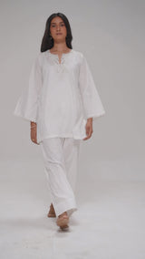White Cotton Co-ord Set