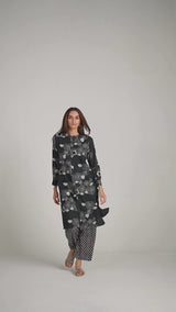 Black and White Linen Print Co-ord Set